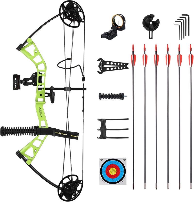 motion zeus Junior Compounnd Bow Set for Youth & Kids,Beginners and Women Bow Draw Length 16"-28",Draw Weight 10-40Lbs,290fps，Adjustable - Image 1